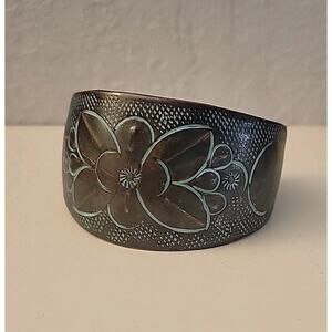 Embellishments Copper Patina Embossed Cuff Bracelet NOS Mervyns